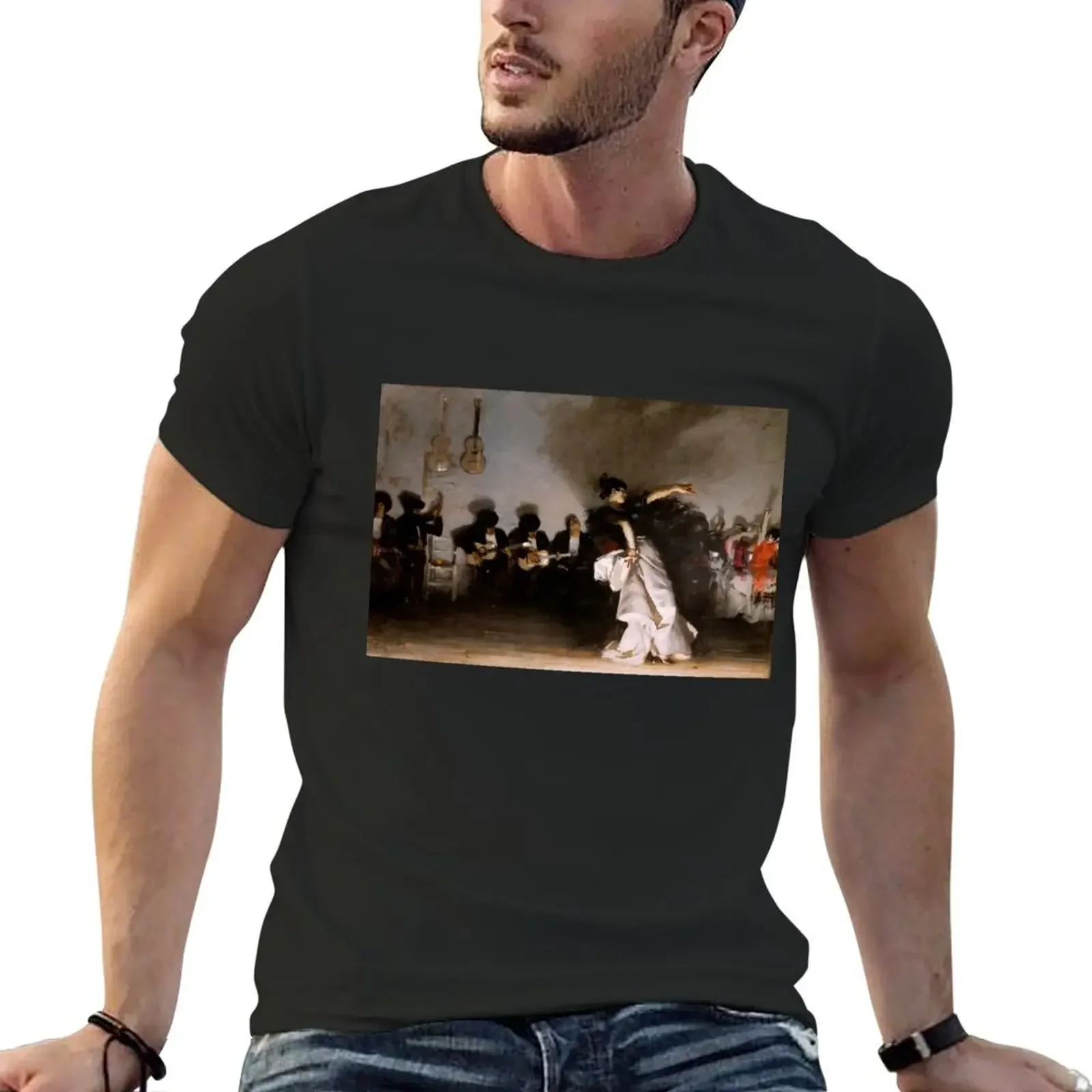 Vintage John Singer Sargent-El-Jaleo 1882 Fine Art T-Shirt graphic shirts funnys luxury clothes men