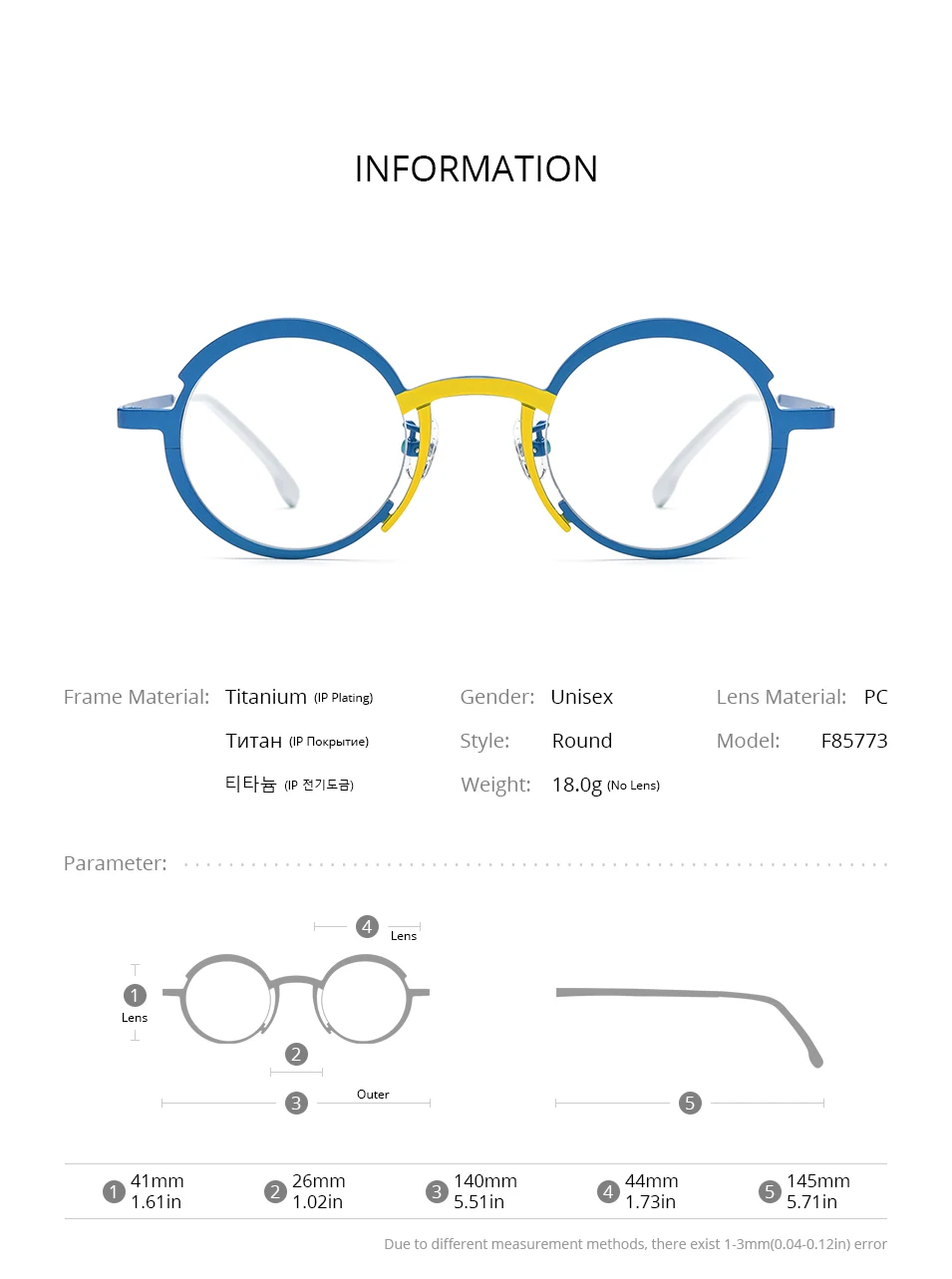 FONEX Titan Brillengestell Damen 2025, neue Mode, Markendesign, Retro, Vintage, runde Brillen, Herren, ultraleichte Brillen 85774 – Detail 24