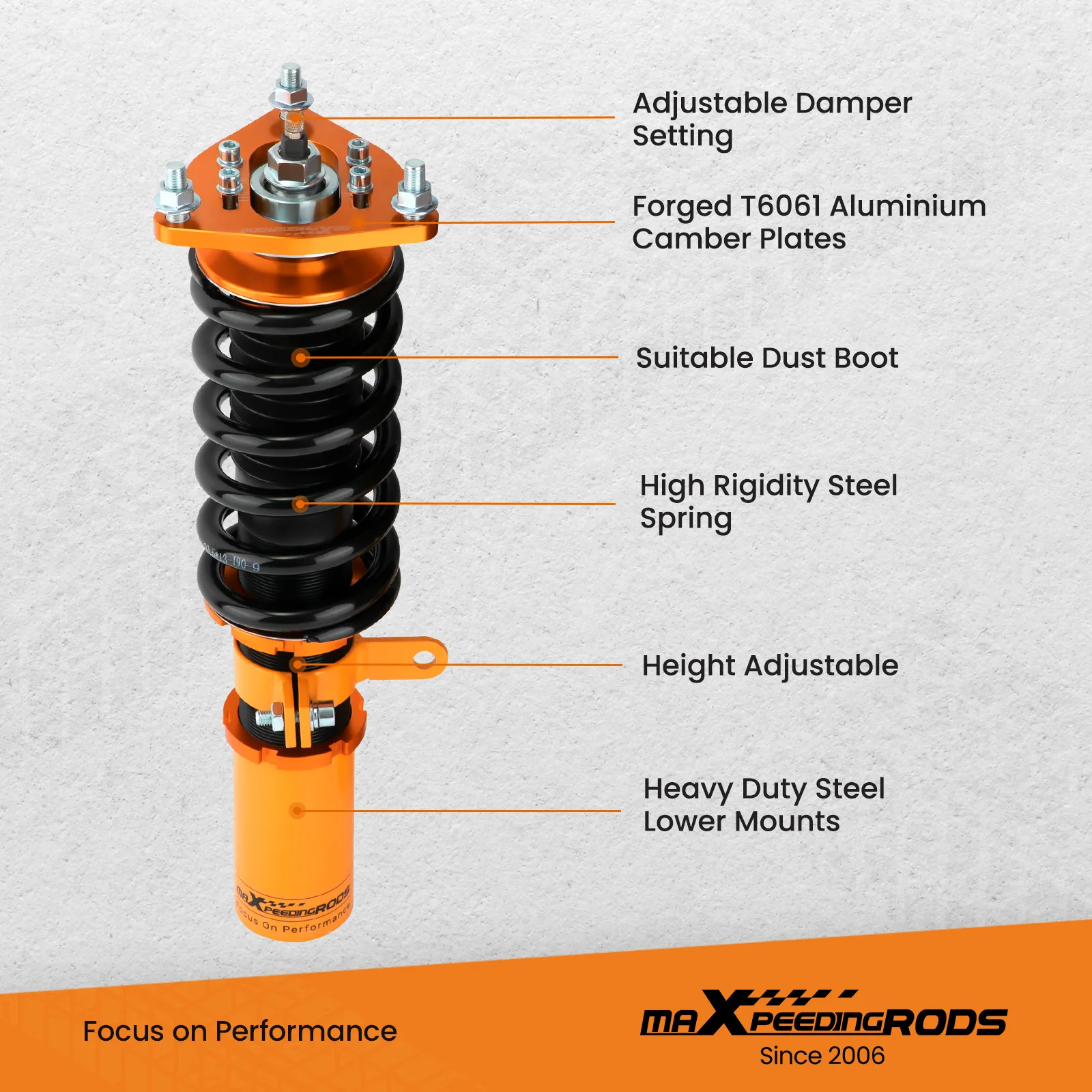 MAXPEEDINGRODS 4pcs Coilovers Coils Kit for Mitsubishi Lancer CY2A 2008-2015 For Mitsubishi Outlancer Sport(GA) 2011-2020