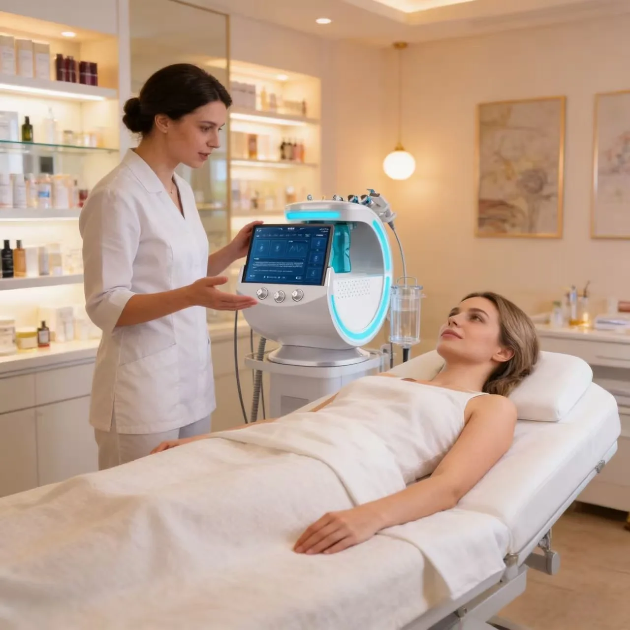 

7-in-1 Hydro Facial Skin Care Machine Ultrasonic Rejuvenation Dermabrasion Hyperbaric Oxygen Facial Device for Deep Cleansing