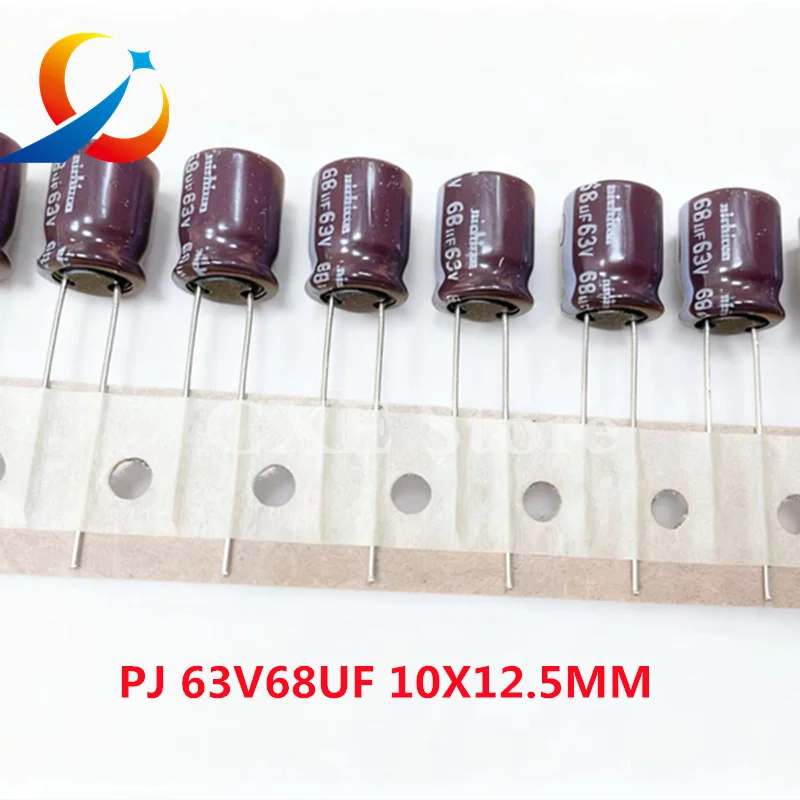 

20PCS PJ 63V68UF Volume 10X12.5MM Nichicon Electrolytic Capacitor UPJ1J680MPD6TD 68UF 63V NEW