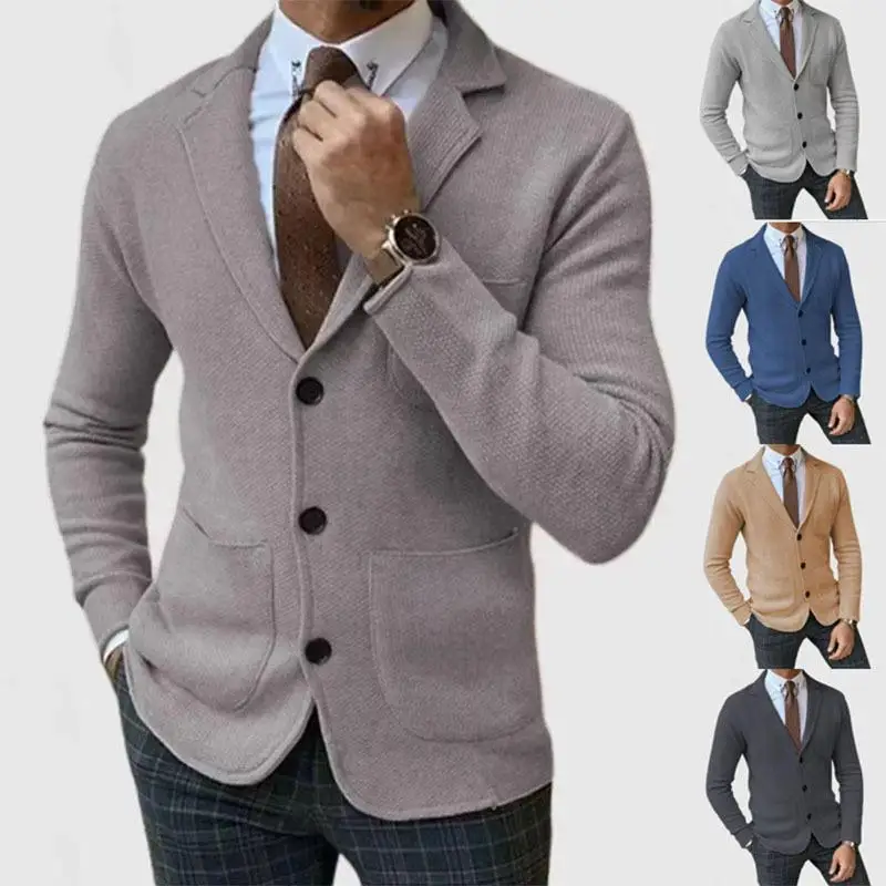 

Men's Formal Suit Casual Briti Sle Long Sve Color Woolen Fabric Tailored Fit Westwear Button Decorated Coat