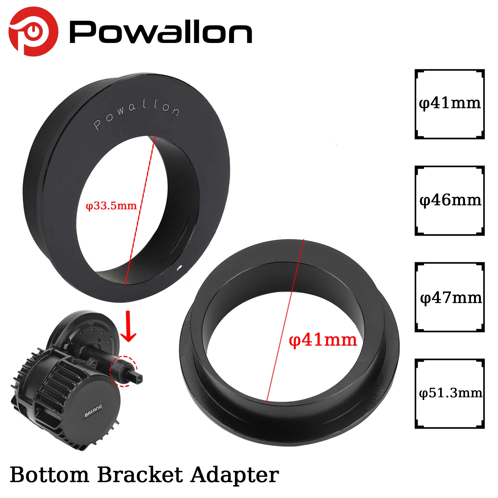 

EBike Bottom Bracket Adapters, BB Adaptors to Convert Incompatible Bottom Bracket for use W/ TSDZ2 and Bafang BBS Mid Drives