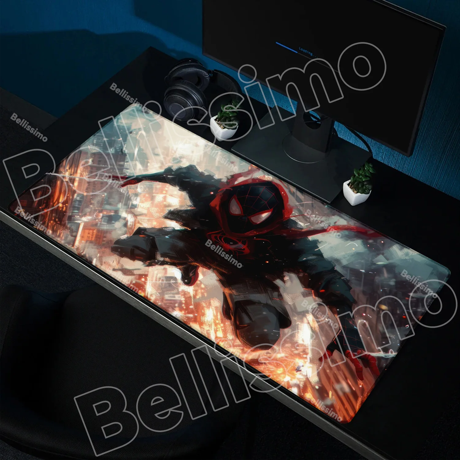 

Spider Man Mouse Pad Gamer Natural Rubber Over Edge Desk Mat Cute Kawaii Setup Gaming PC Accessories Non-slip Computer Table Rug