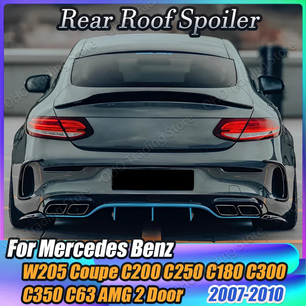 

Car Rear Trunk Spoiler For Mercedes Benz C Class W205 Coupe C180 C200 C250 C300 C350 C63 AMG 2 Door 2014-2021 Roof Lip Tail Wing