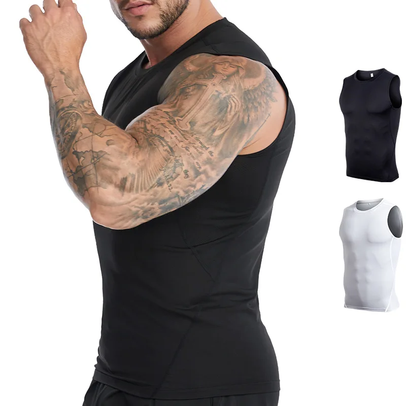 Running Men Sports Sleeveless Vest Tank Bodybuilding Exercise Singlet Fitness Training Yoga Sportswear Activewear Tops Quick Dry