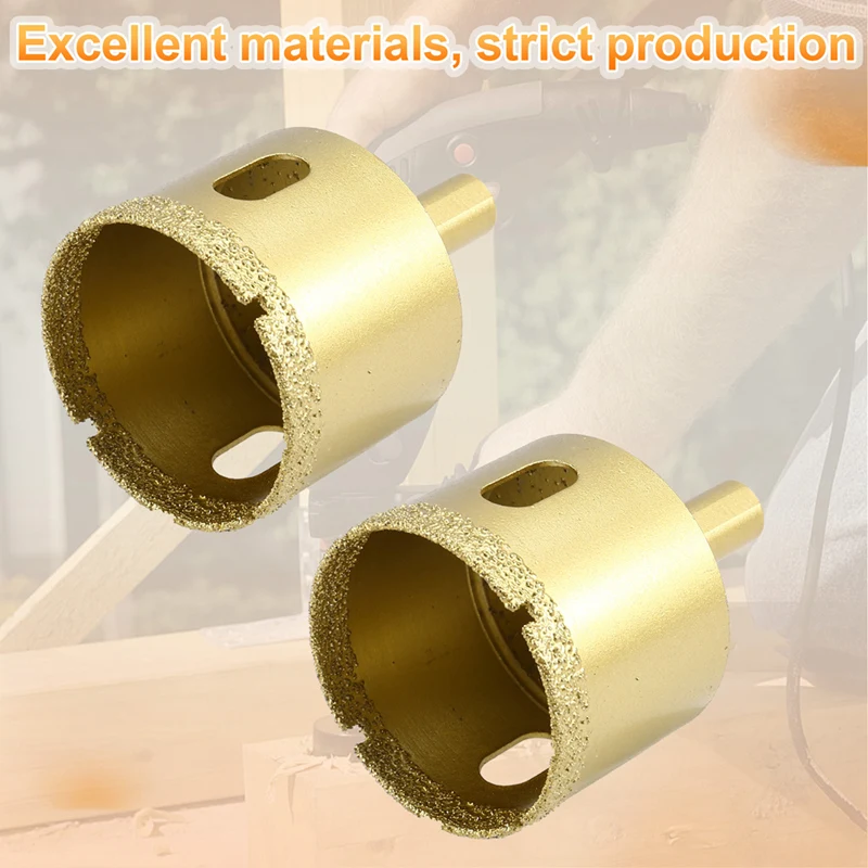 2PCS Drill Bit Thread Vacuum Brazed Dry Cut Diamond Drilling Core Bits 45Mm Hole Saw Cutter For Electric Hand Drill