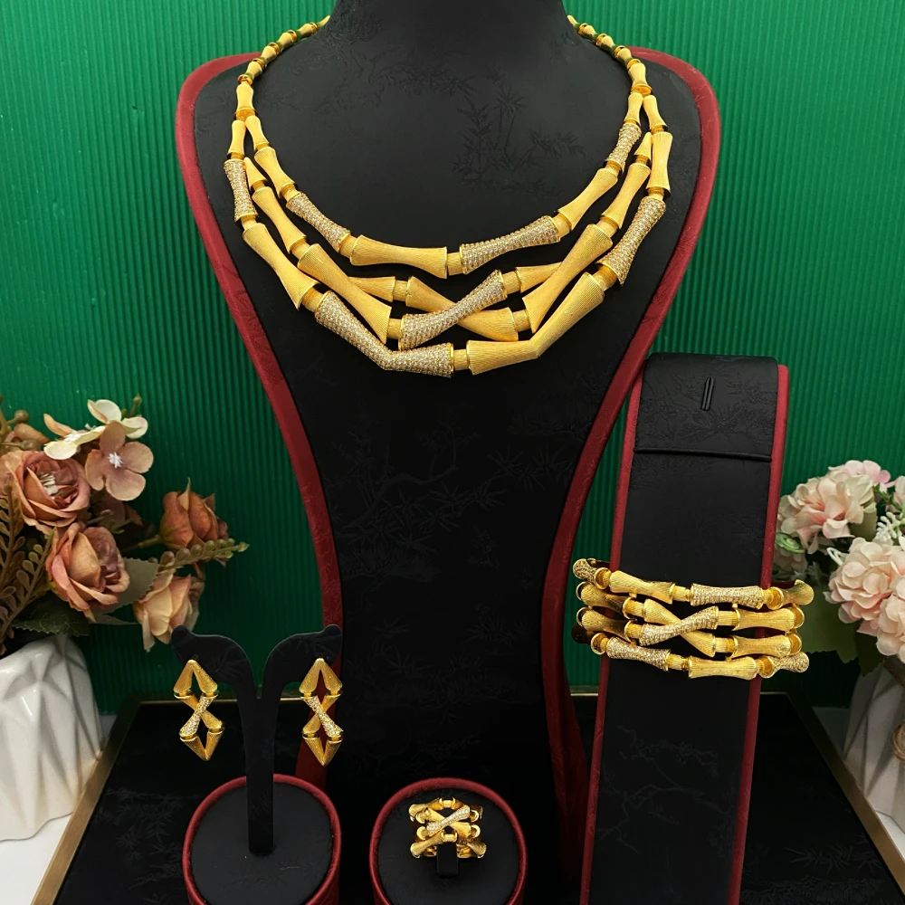 

JRH Невеста, высококачественный позолоченный медный циркон, комплект свадебных украшений, аксессуары для вечеринок, ансамбль для нигерийской и Гаанской свадьбы