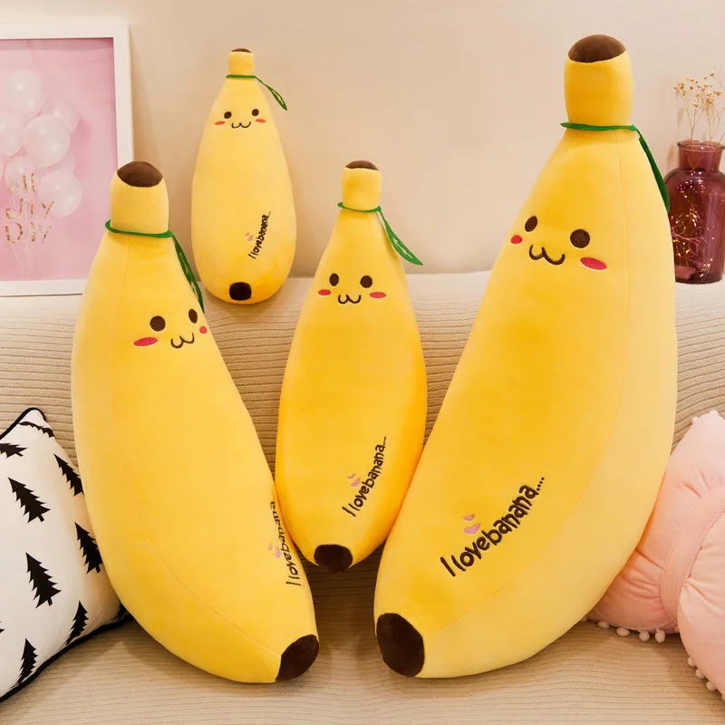 35-100cm Soft Banana Plush Pillow Down Cotton Doll Simulation Fruit Cushion Child Birthday Gift Baby Comfort Doll Home Decor