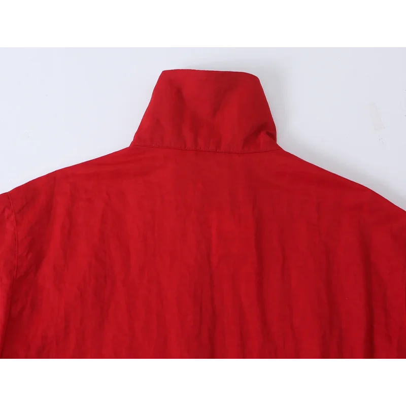 Street-Chic Rote Rollkragen-Reißverschlussjacken Herbst Lässige Langarm-Marken-Oberbekleidung Modische Mäntel für Damen Oberteile 2026 – Detail 7