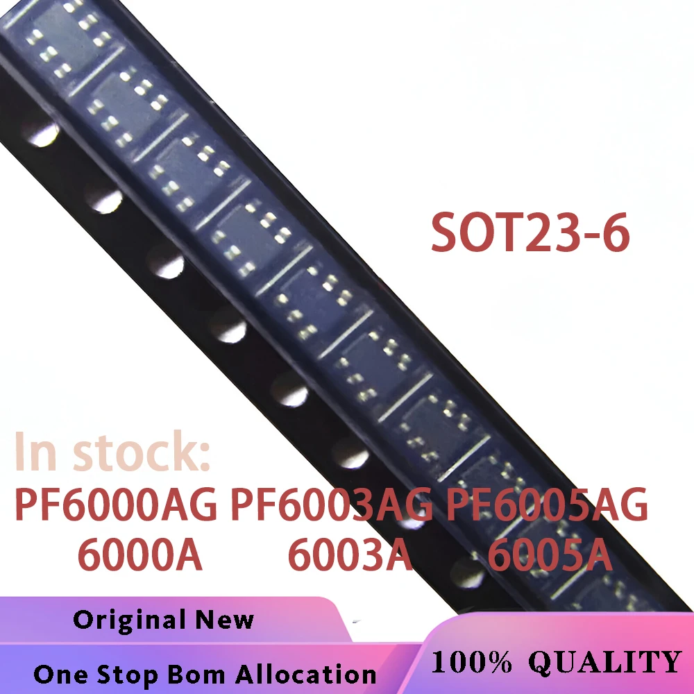 (5PCS)100% New PF6000AG PF6003AG PF6005AG 6000A 6003A 6005A sot23-6 ic bga Chipset