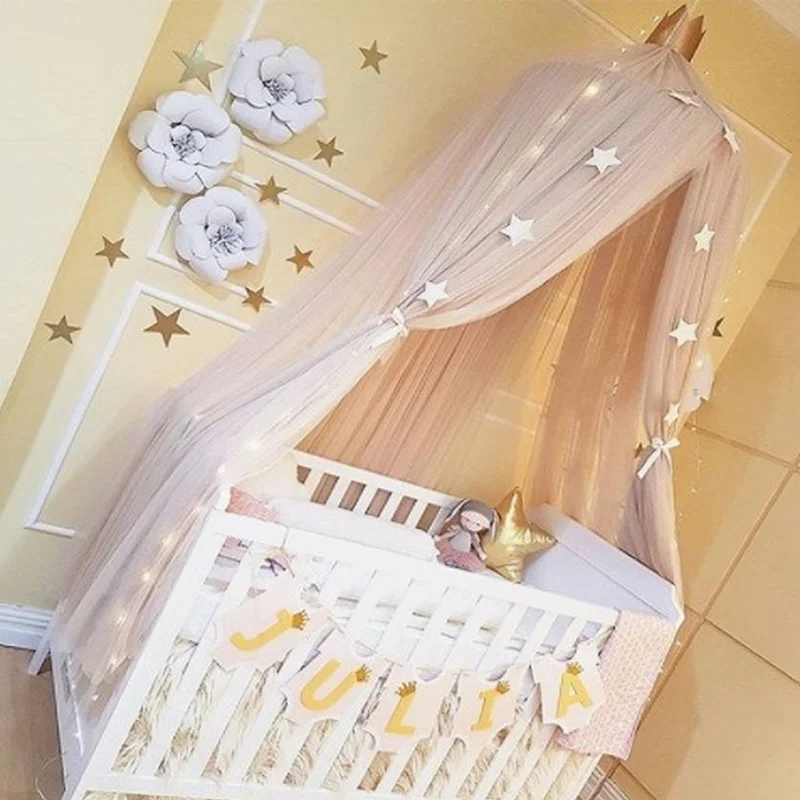 Mosquito Net Hanging Tent Star Decoration Baby Bed Crib Canopy Tulle Curtains For Bedroom Play House Tent For Children Kids Room