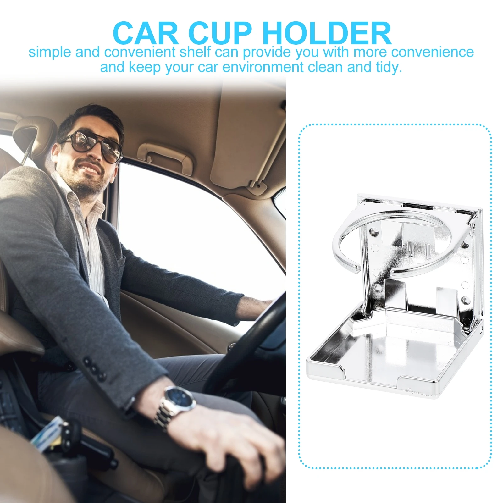 

1 set 1 Set Cup Holder Foldable Drink Holder For Durable Sturdy Beverage Rack Space Saving Car Cup Rack For Most Bottles Car