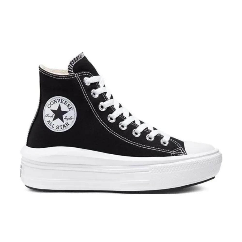 Converse Black and White Colorway All Star Move High Women's Thick Sole Casual Board Shoes Comfortable Lightweight Canvas Shoes