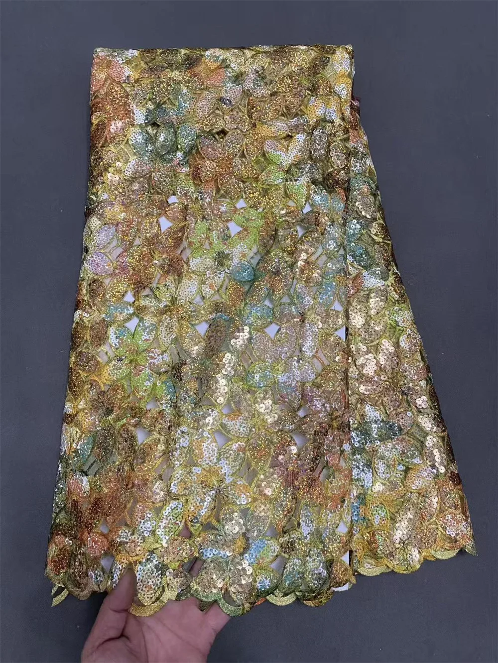 African Nigerian 2025 For Dress Sewing High Quality Tulle Lace Fabric Damask Organza Lace Embroidery Wedding Party 5Yard Hm185-1