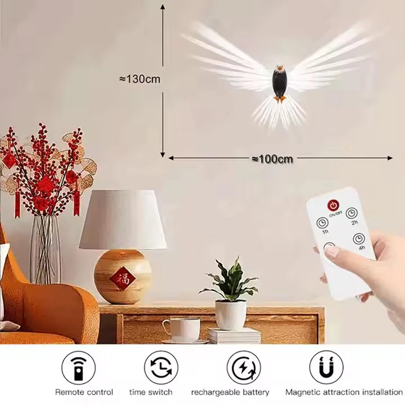 Bald EagleTable/wall lamp hawk Light AC-powered 85-265V for Home Decoration Living Room Foyer Study Bedroom Nightstand Lights