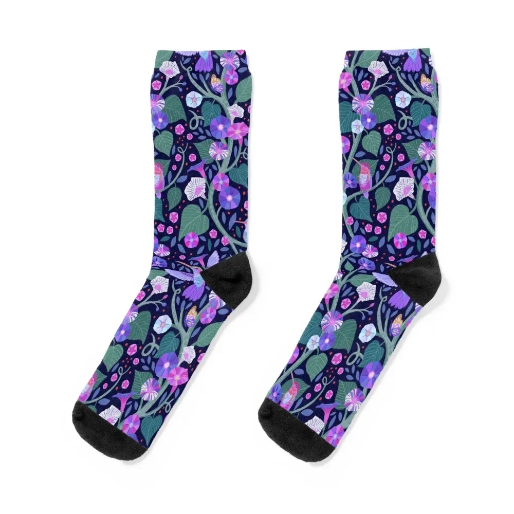 

Good Morning Glories Socks hiking loose Stockings compression Lots Socks For Man Women's