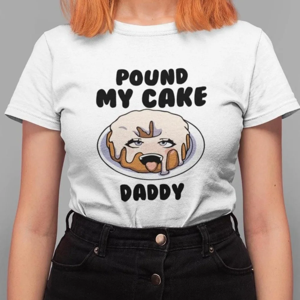 

Футболка Pound My Cake Daddy, футболка с юмором для взрослых, необычная футболка, подарок наступательной шутке, новые топы, женские хлопковые топы с коротким рукавом