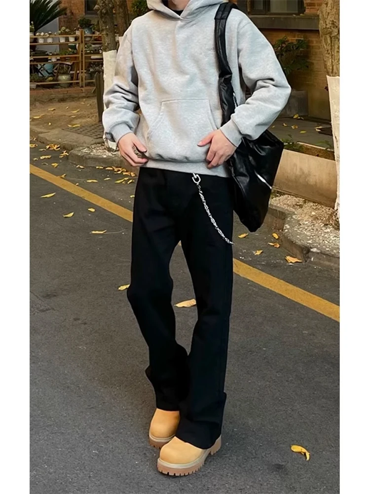 

Мужские зимние джинсы Bla Fce с подкладкой, широкие штанины, в американском стиле, приталенные, прямые брюки, молодежные модные джинсы