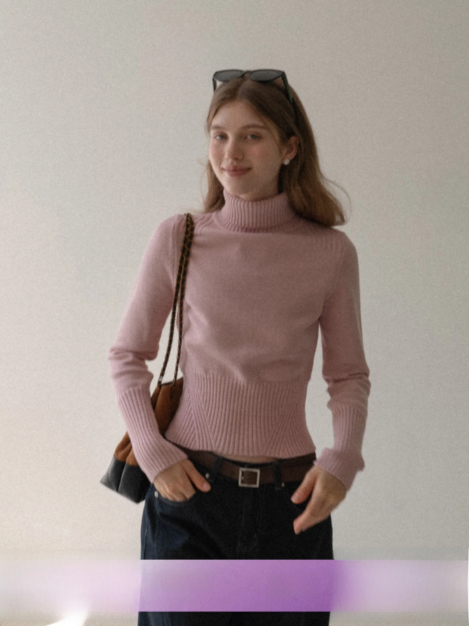 

Женский трикотажный топ Eggka с высоким воротом, облегающий, с завышенной талией, универсальная базовая кофта, мягкая и удобная, с длинным рукавом