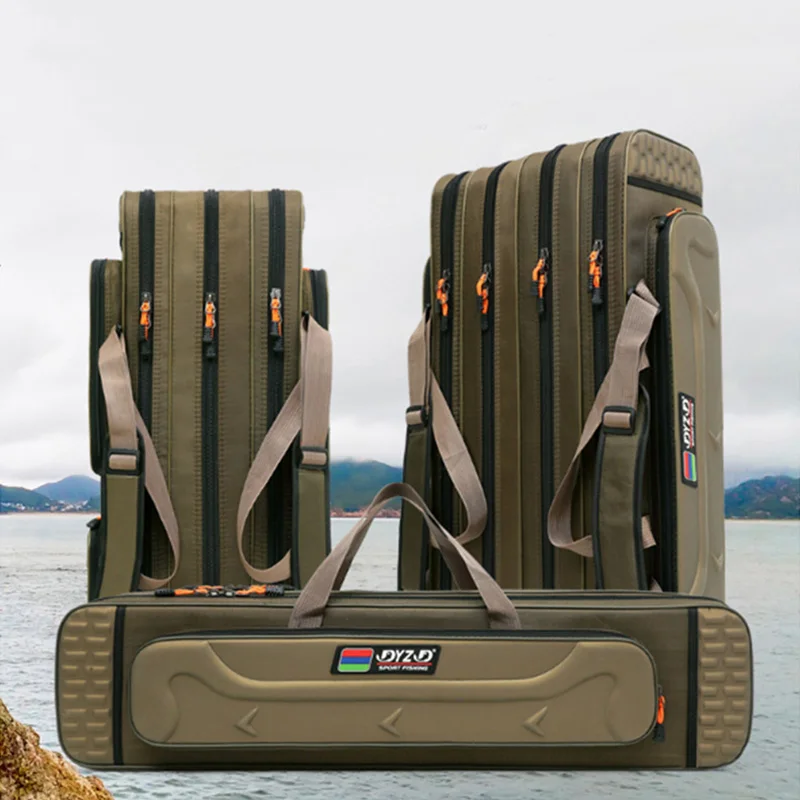 2-3-4層80-90-100-120センチメートル釣りバッグ多機能釣竿リールルアーポール収納袋ケース漁具タックルxa153g