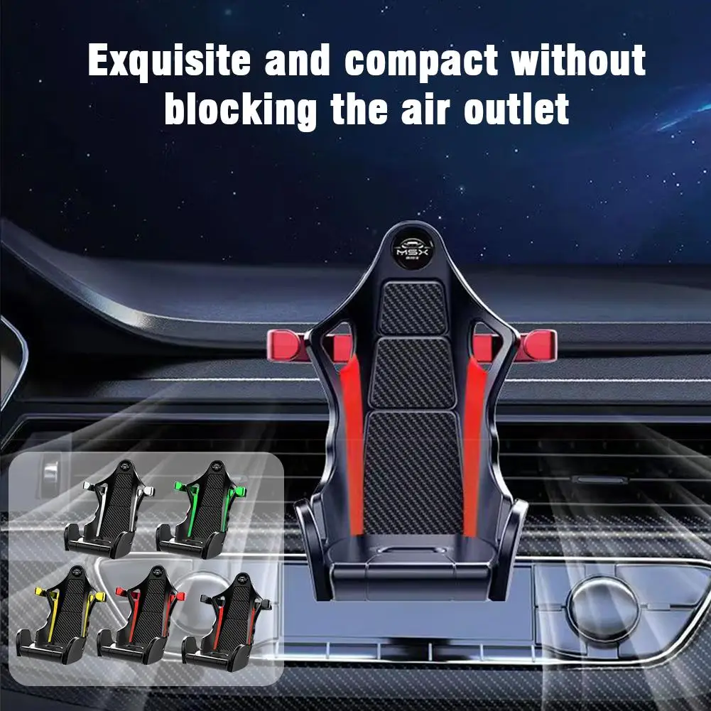 New Design Creative Recaro Racing Seat Phone Holder Resistant Holder Vent Navigation Shock Decoration Car Air Stable Univer V3B8