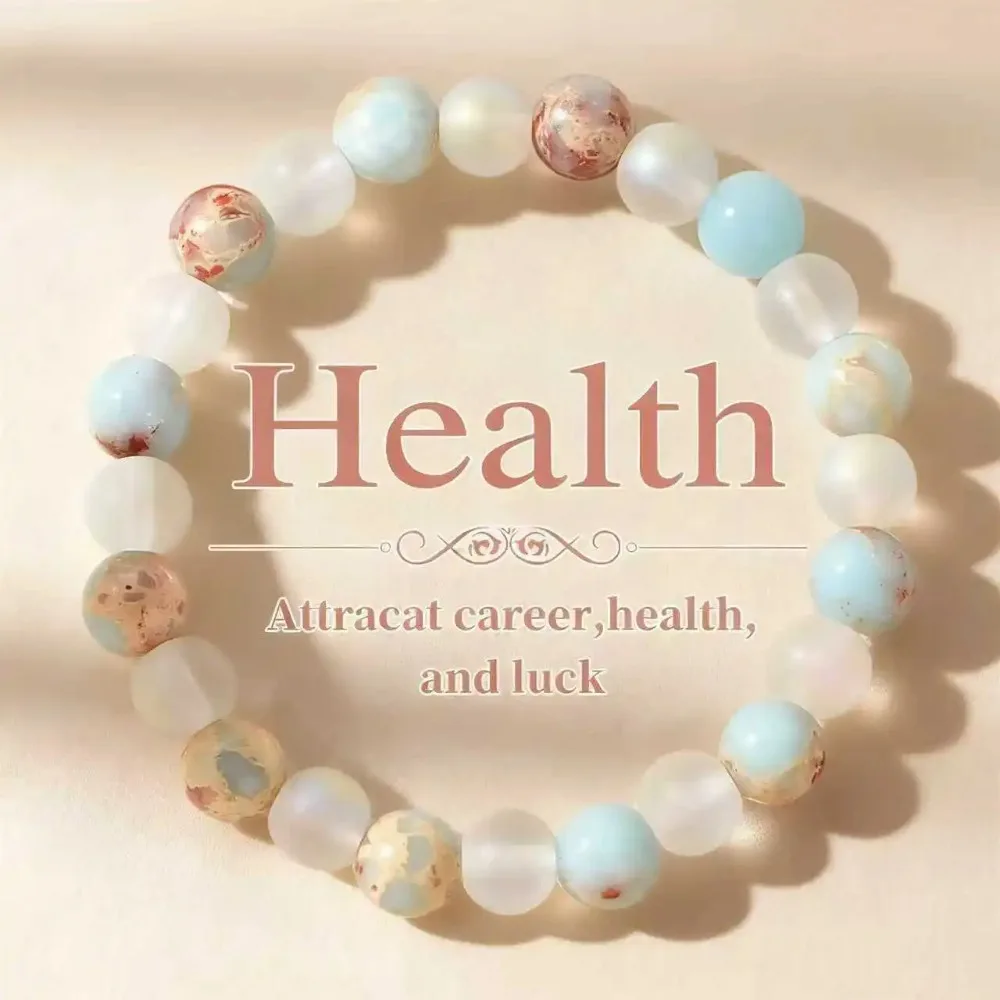 Halo-Quarz- und Ozean-Sediment-Perlenarmband, Unisex, Shoushan-Stein, erfrischender, reinigender Magnetfeld-Perlen-Schmuck