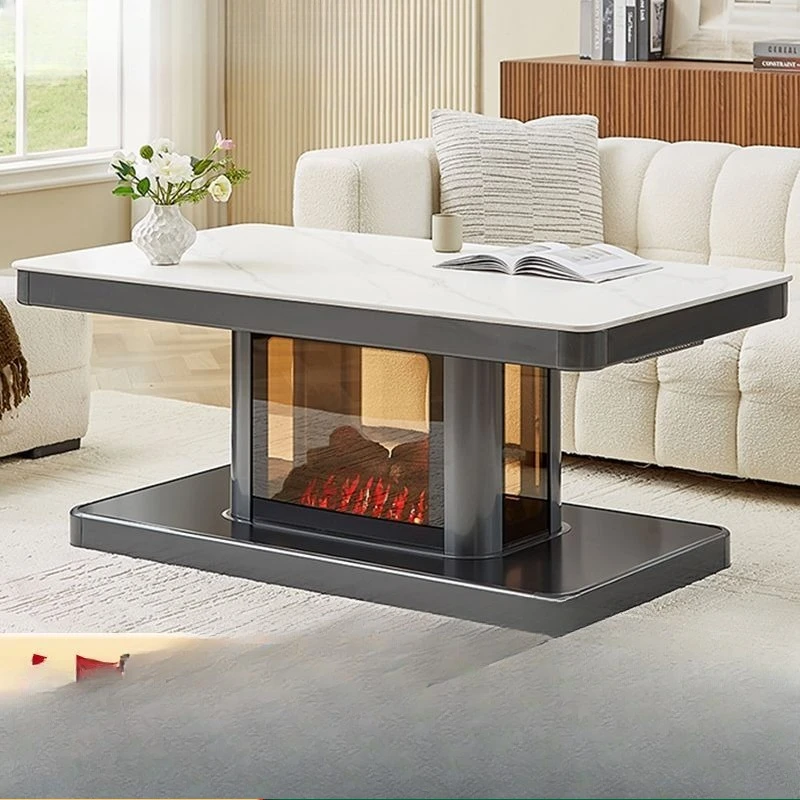 

Mobile pulley heating table, living room heating coffee table