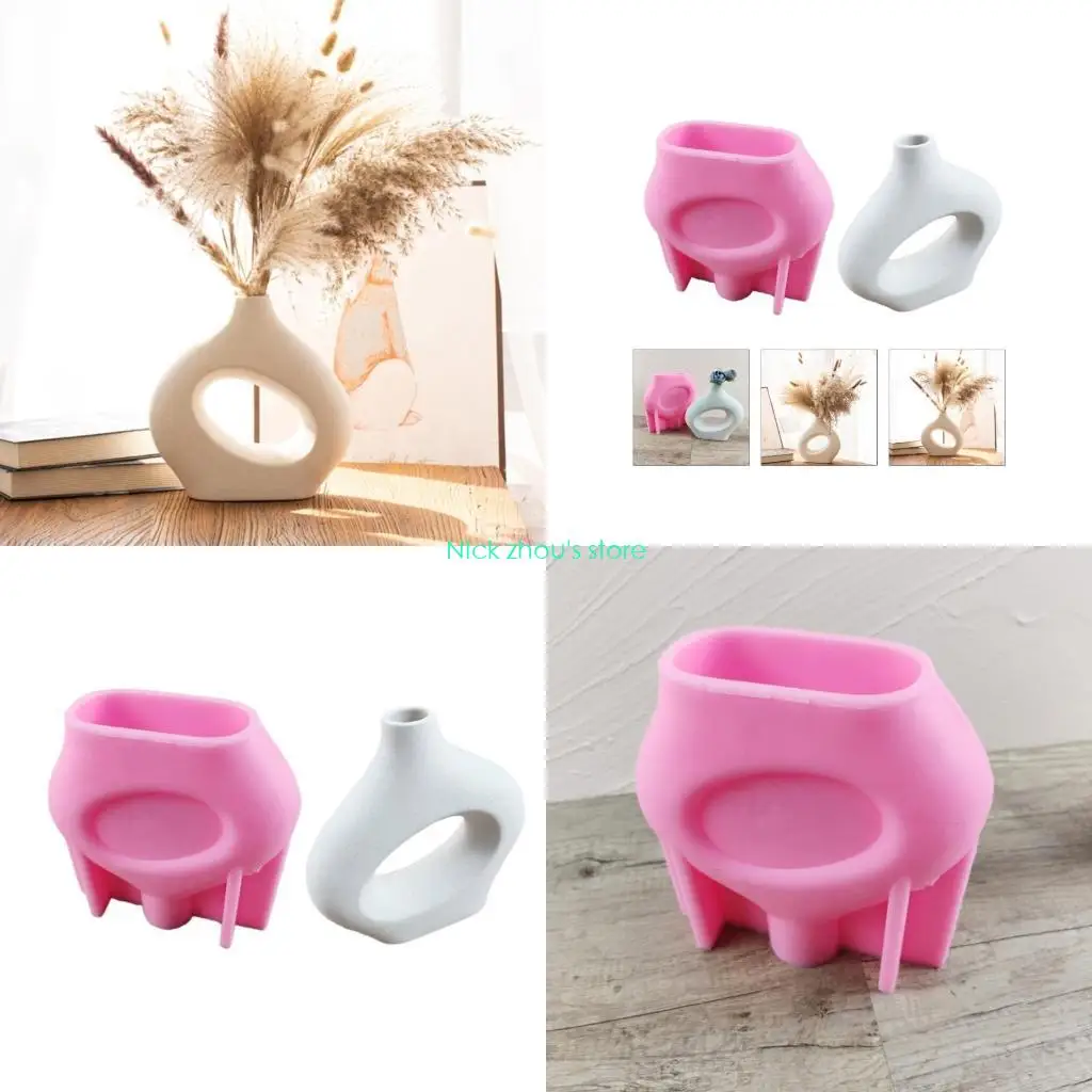 

E15E Flower Pot Silicone Mold Diy Succulents Concrete Flower Pot Plaster Cement Mold