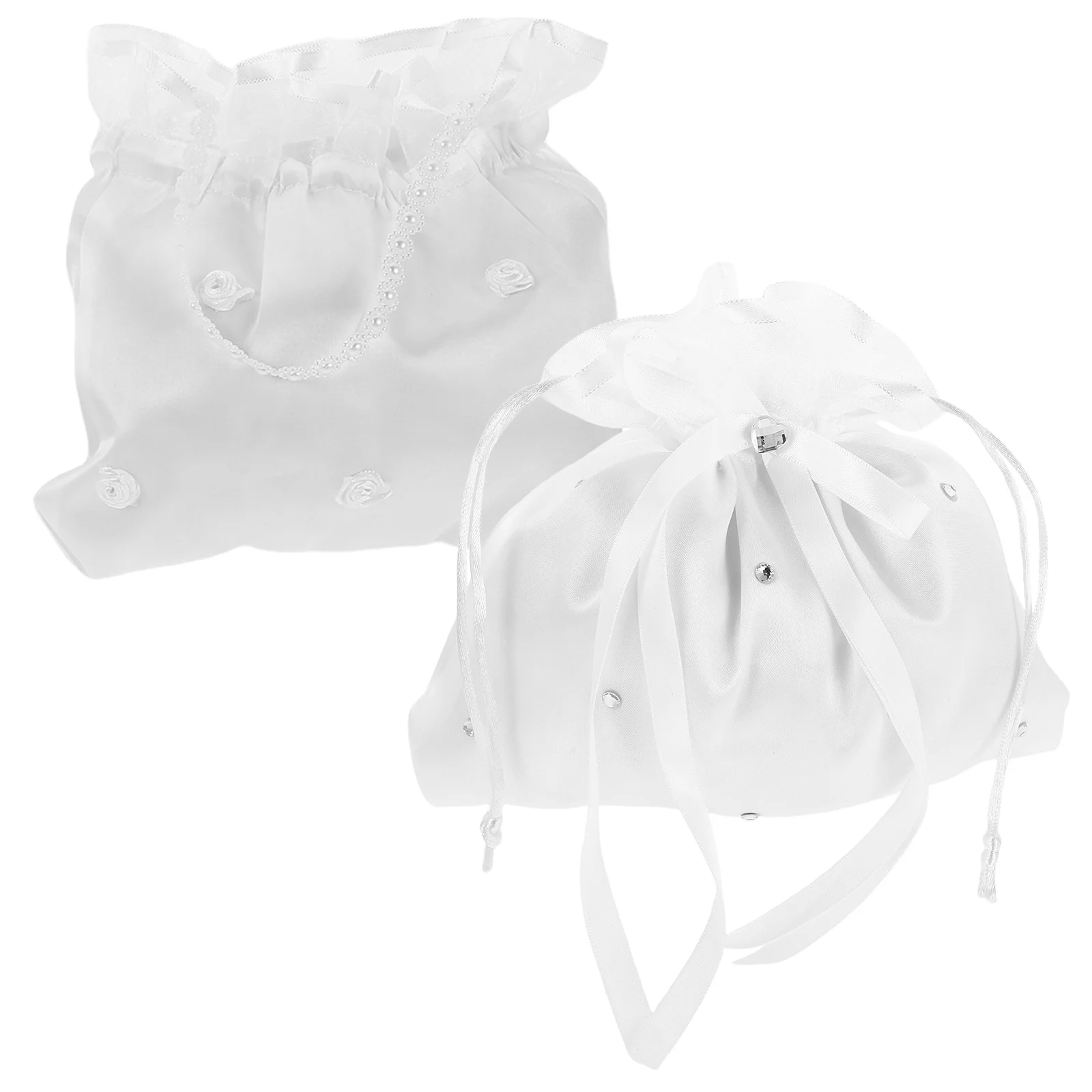 

2Pcs Bridal Bags Wedding Day Floral Clutch Purse Elegant Bride Handbags Perfect for Bride Bridesmaids Evening Party