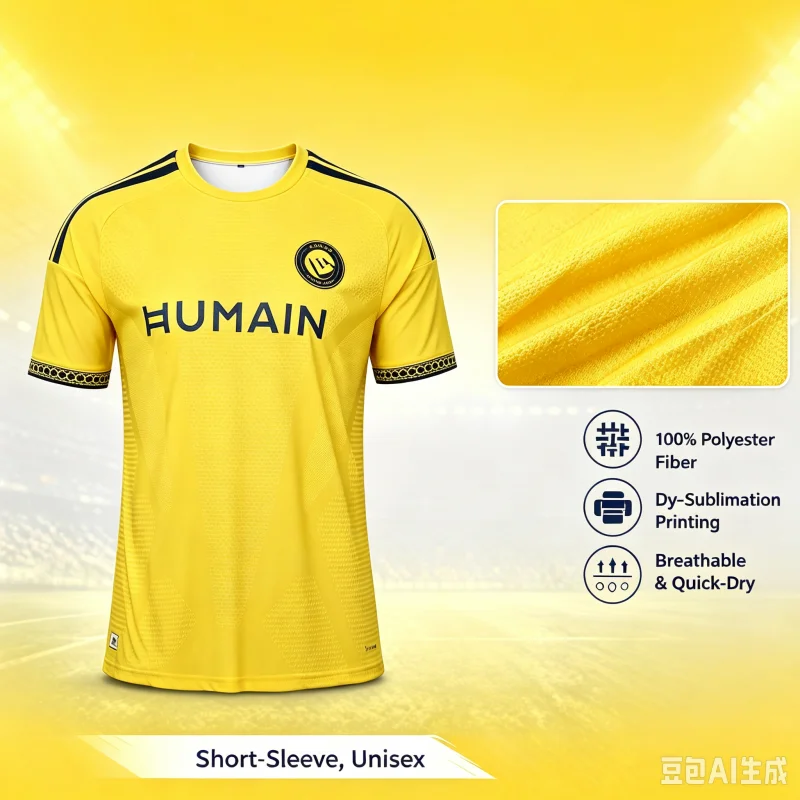 26-27 Saudi-Arabien Al Nassr Fußballtrikot für Erwachsene Männer, kurzärmelig, atmungsaktiv, bedrucktes Fan-Sport-Trainings-Uniform-Oberteil – Detail 3