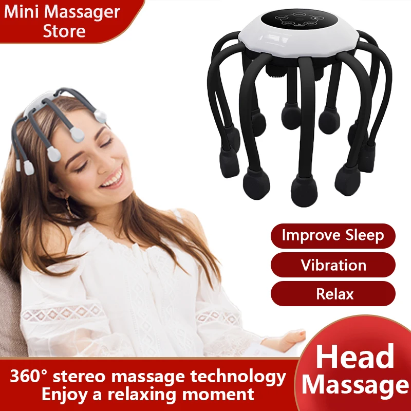 Head Massager Scalp Massager Head Grabbing and Head Flexing Artifact Precise Grasp Vibration Relief Pressure Relief