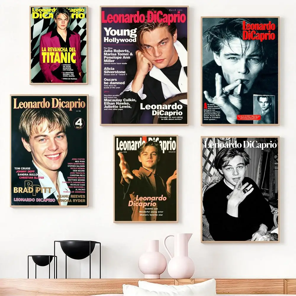 actor Leonardo DiCaprio Poster Poster HD Frameless Creamy Style Home Decor Wall Art for Living Room Bedroom Gift