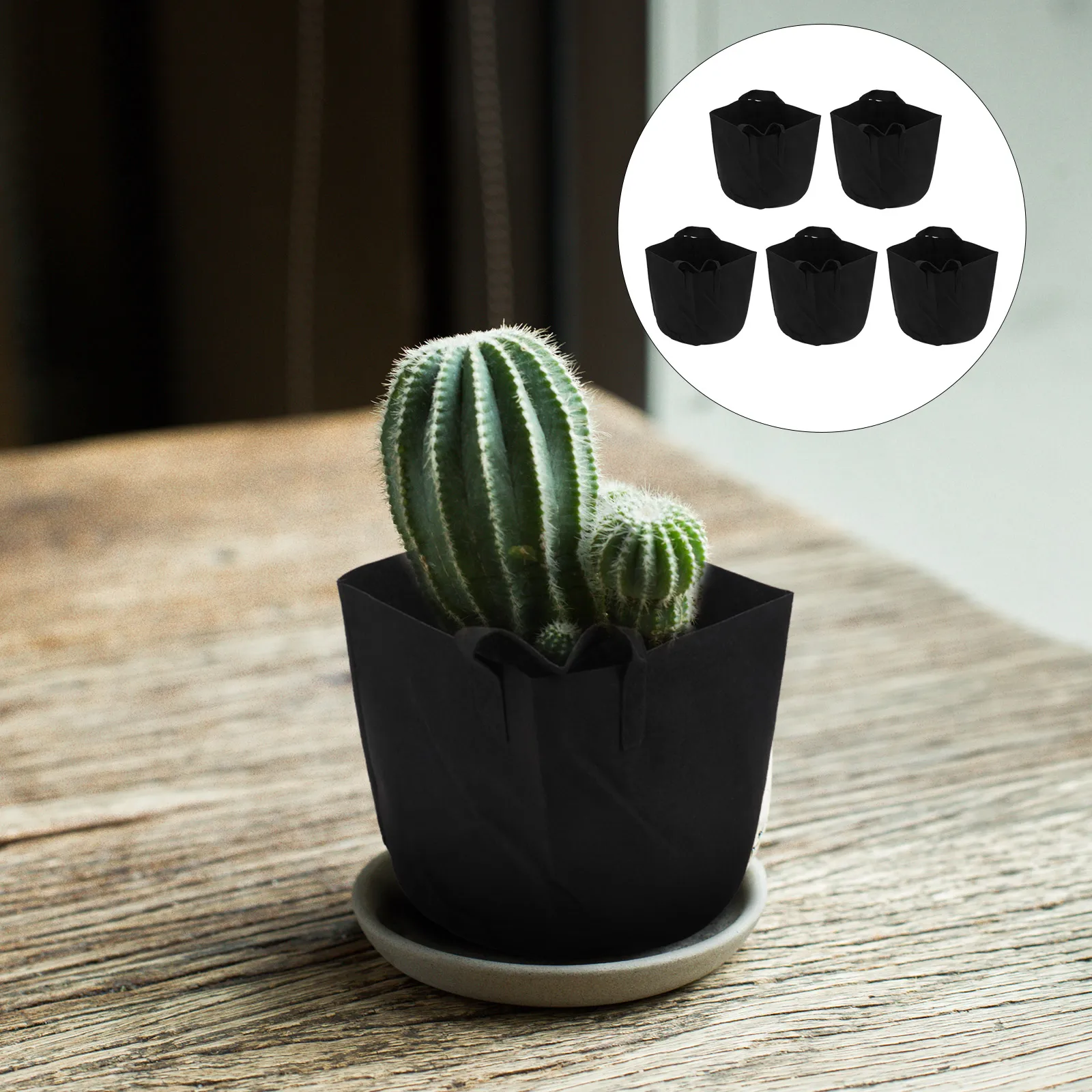 

5PCS Black Felt Planting Bag Lightweight Breathable Gardening Bags Growing Herbs Vegetables Succulents Planter