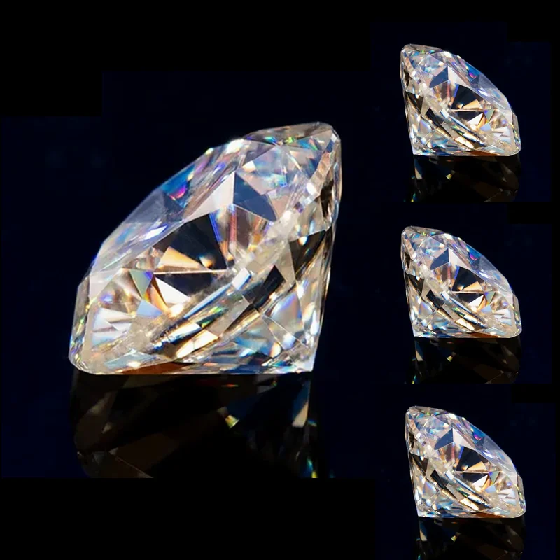 

Luxury 0.5/1.0/2.0Carat Moissanite Diamonds VVS1 G-H Color Excellent Round Cut Loose Gemstones For Jewelry Making Beads