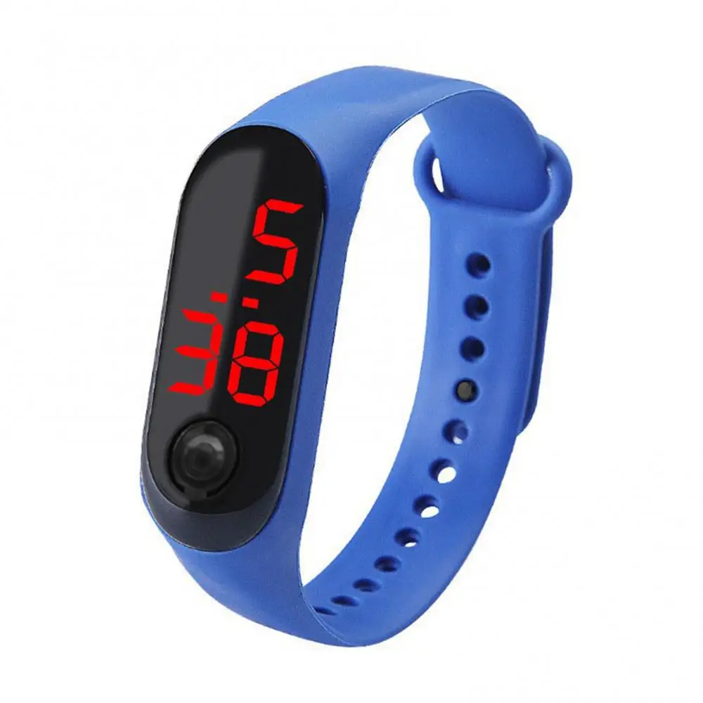 LED Display Waterproof Watches For Children Watch Bracelet Digital Watch Button Control LED Screen Kids Students Wristbands