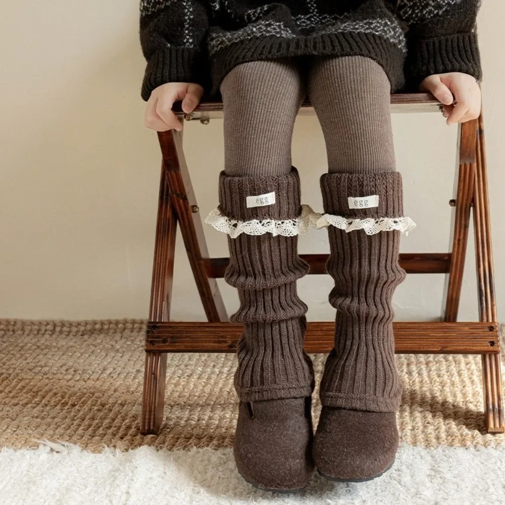 

Милые утолщенные гетры для девочек, вязаные теплые носки с ворсом, дышащие детские носки с бантом, осень и зима