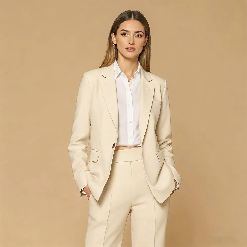 

Charming Women's Suits 2 Piece Tailored Tuxedo Custom Formal Outfit Bridesmaid Dress Business Office Suit (Jacket+Pants)