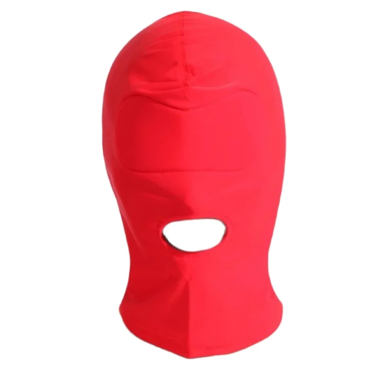 Adult Sex Toys Full Face Romantic Mask with Elastic Fabric Exposed Mouth Veil Hood for Couple Cosplay Flirting Snug Headgear view 6