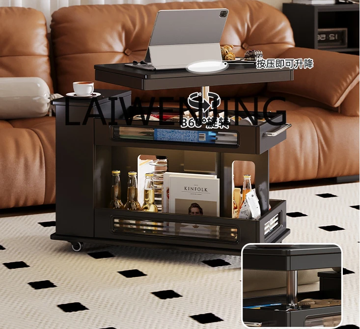 

Living Room Mobile Trolley Storage Rack Sofa 0.6 M Side Cabinet Multi-Function Lifting Mini Table