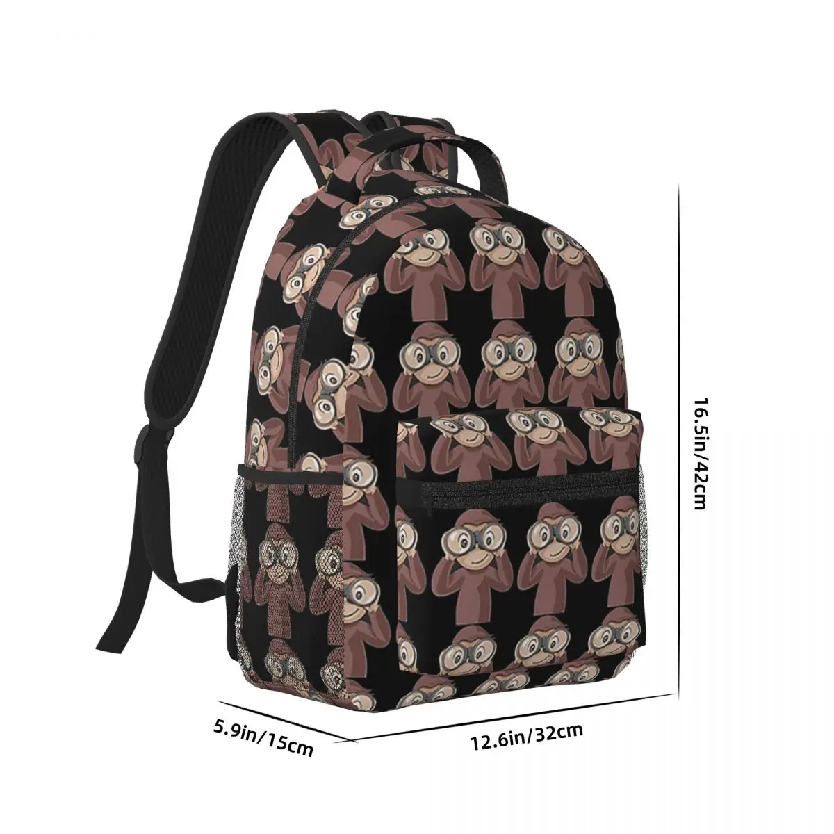 SALE - Curious George Woman Backpacks Boys Girls Bookbag Fashion Students School Bags Portability Laptop Rucksack Shoulder Bag