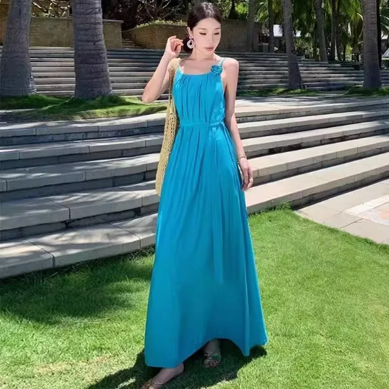 فساتين نسائية أنيقة بدون أكمام ربيعية بسيطة من الكتان قابلة للتنفس وخفيفة الوزن لتقليل العمر جماليات يومية لطيفة وأنيقة