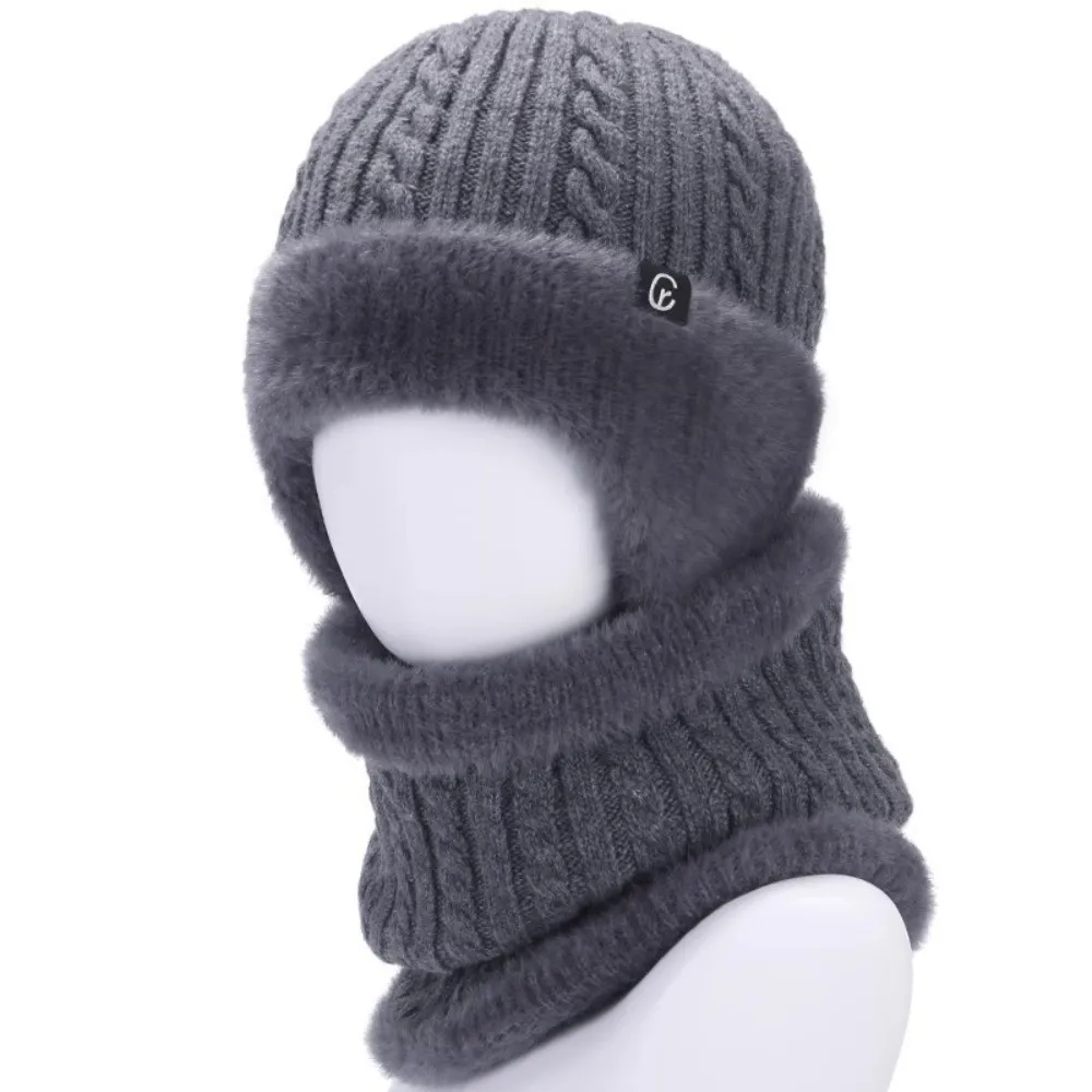 새로운 폴라 플리스 모자 스카프 세트 방풍 따뜻한 목 따뜻한 Coldproof 귀 보호 모자 스키 사이클링