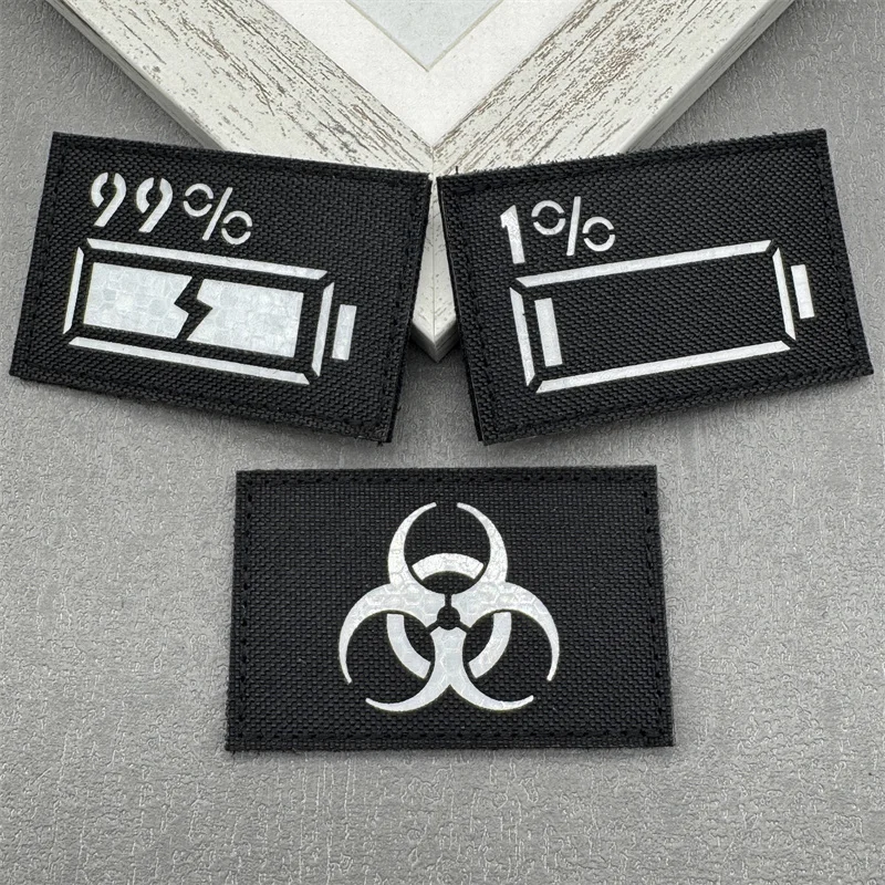 1pc Biohazard Patch Reflect Light Tactical Patch Hook and Loop Emblem Morale Badges Cloth Vest Outdoor equipment