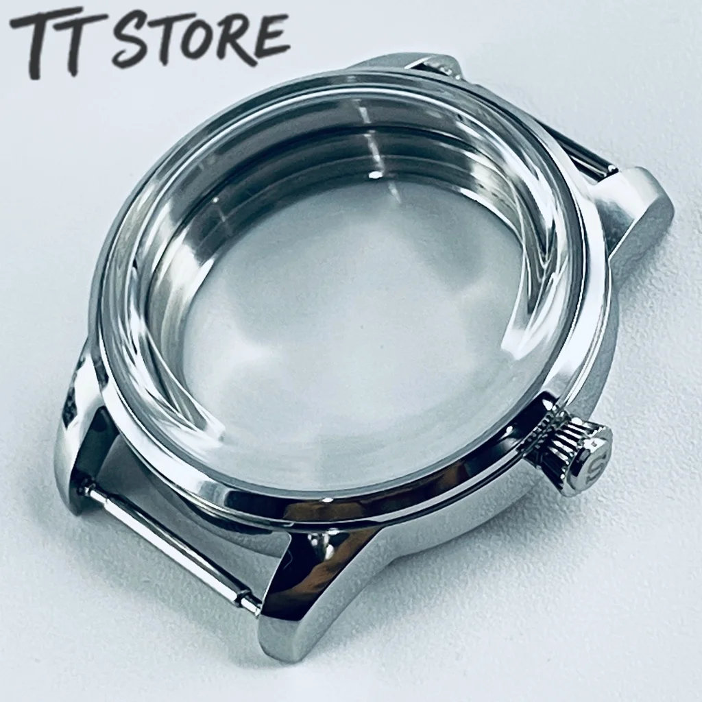 

33 мм серебряный корпус для часов NH35 NH36 NH34 NH38 NH70 NH72 арочное стекло стерильный коктейльный корпус для часов