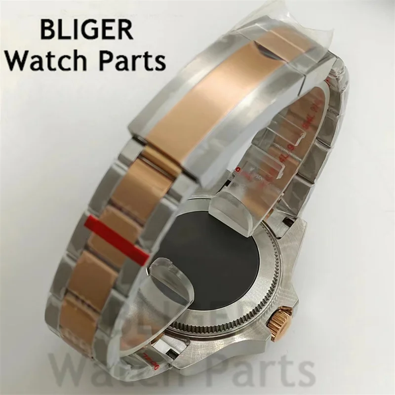 Imagem -06 - Bliger-automatic Sea Chapter Ring Case Ver Gmt Ver Mostrador Preto Luminoso Verde ar Sapphire Glass Impermeável Data Ampliada 43 mm Nh34