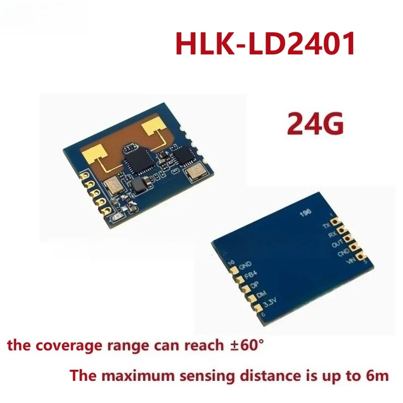 HLK-LD2401 24GHz 인간 존재 레이더 센서-블루투스 구성, 5m 정적 감지, 스마트 변기/자동 조명용 광각