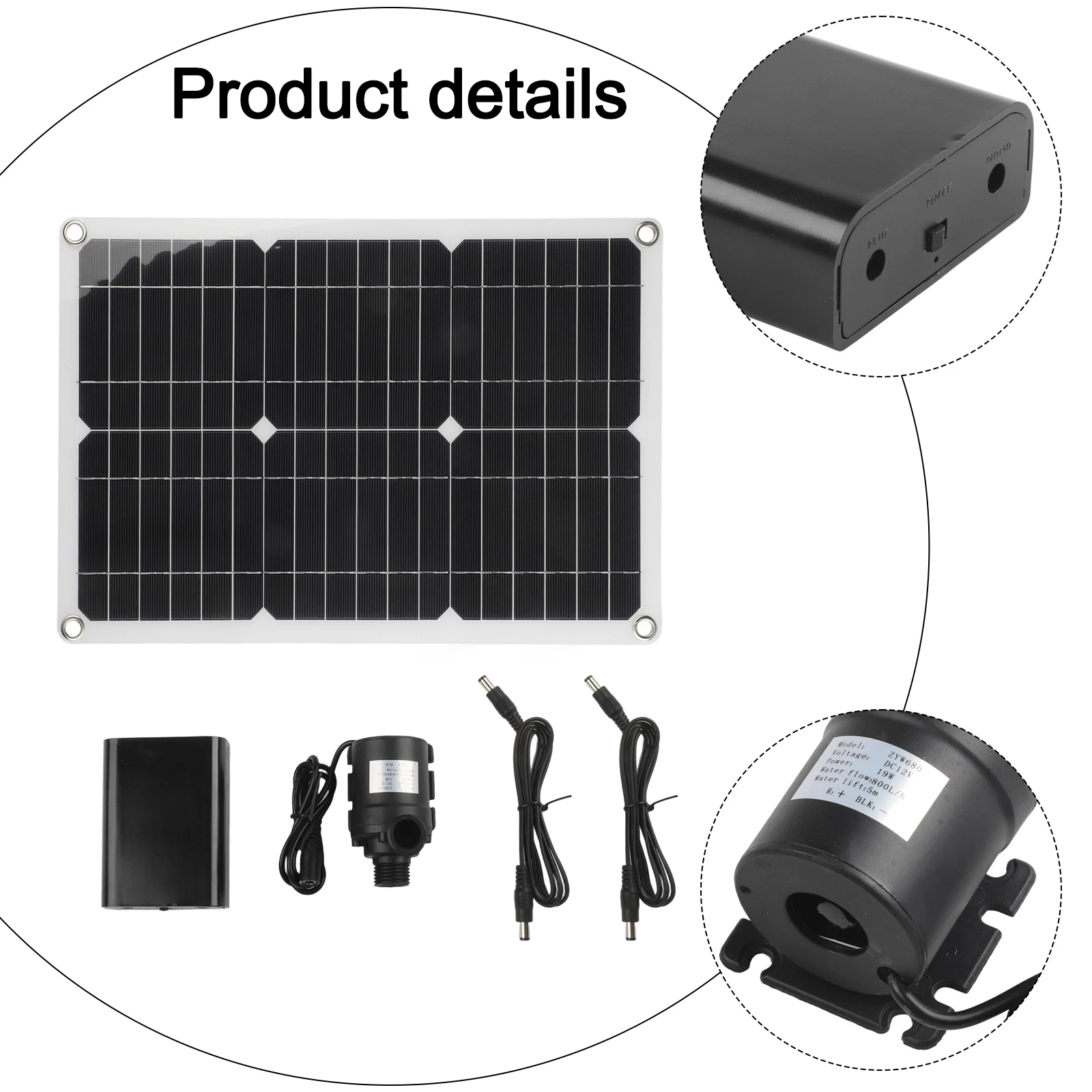 420*280*2.8mm Solar Water Pump Solar Water Pump Set Swimming Pool Pump Low Noise Operation Robust ABS Material