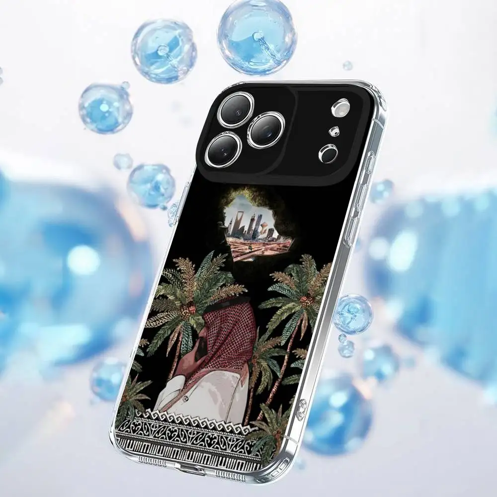 Saudi-Arabien King Salman Flag Handyhülle für iPhone 17,16,15,14,13,12,11 Plus,Pro,Max,Plus,E,SE4,Air,Mini Transparent