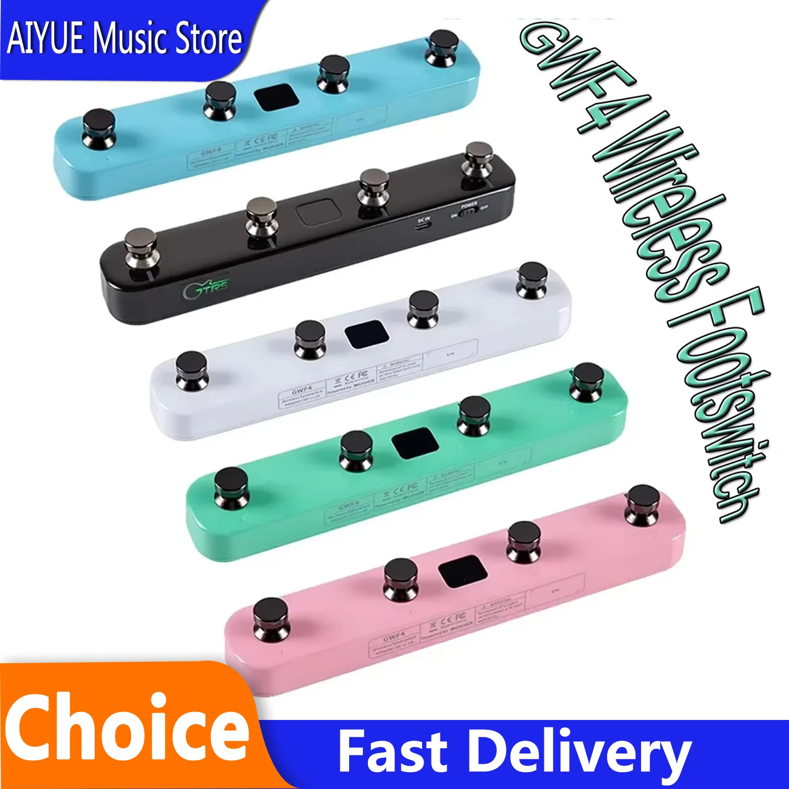 Pedal de Control Inalámbrico MOOER GWF4, Interruptor para Guitarra Eléctrica, Compatible con Pedales Inteligentes Prime P1/P2, Pedal de Efectos GTRS